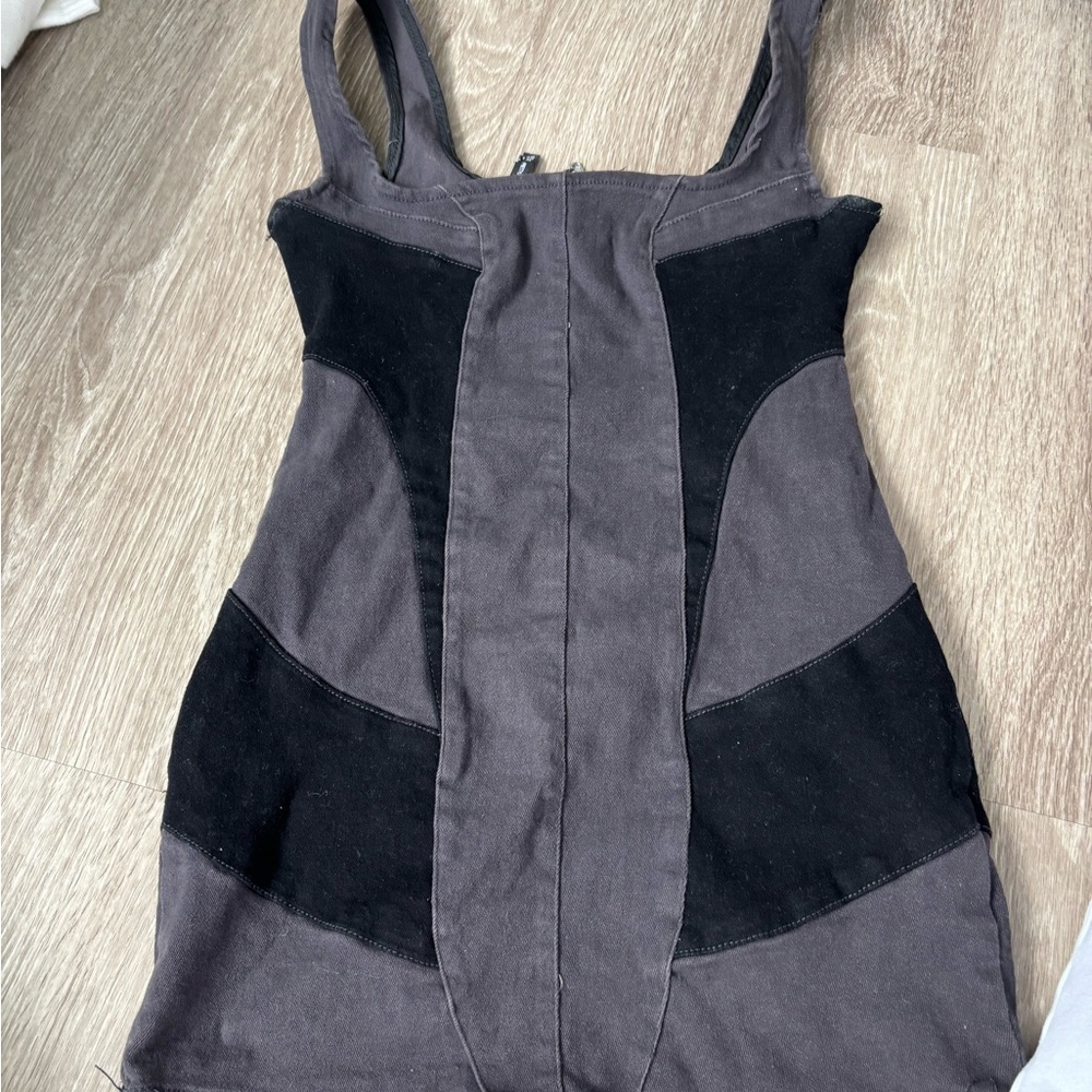 PrettyLittleThing Charcoal and Black Dress
